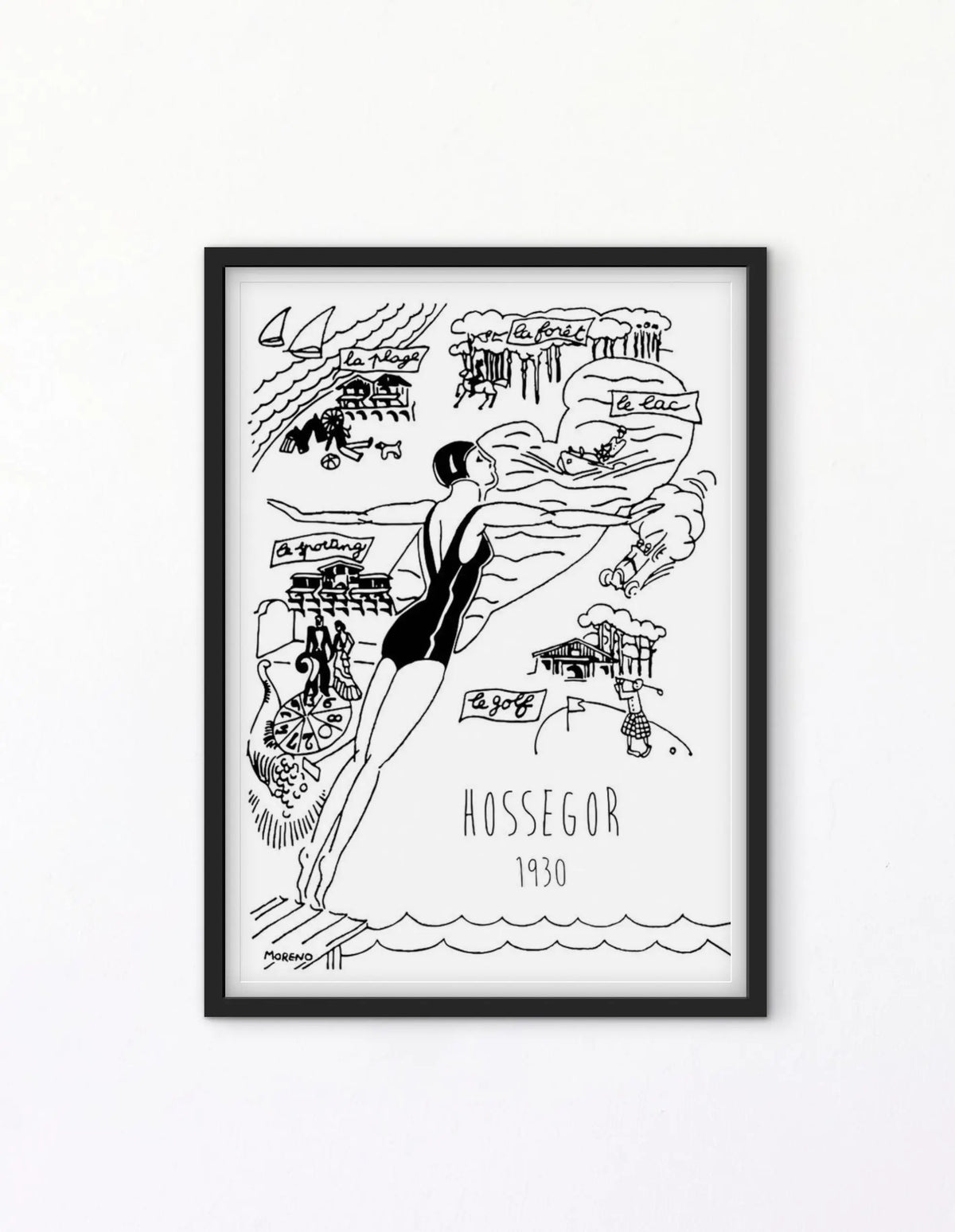 Affiche Hossegor 1930 vintage affichevintagefrance