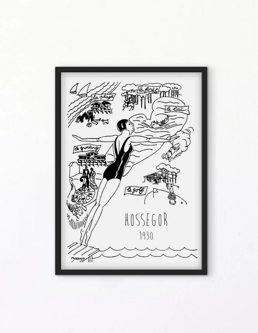 Affiche Hossegor 1930 vintage affichevintagefrance