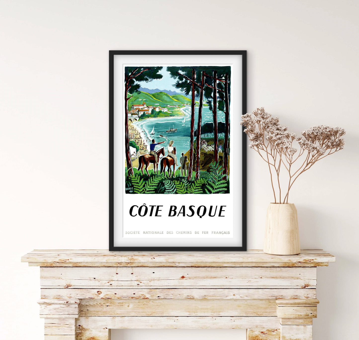 Affiche Côte Basque SNCF affichevintagefrance
