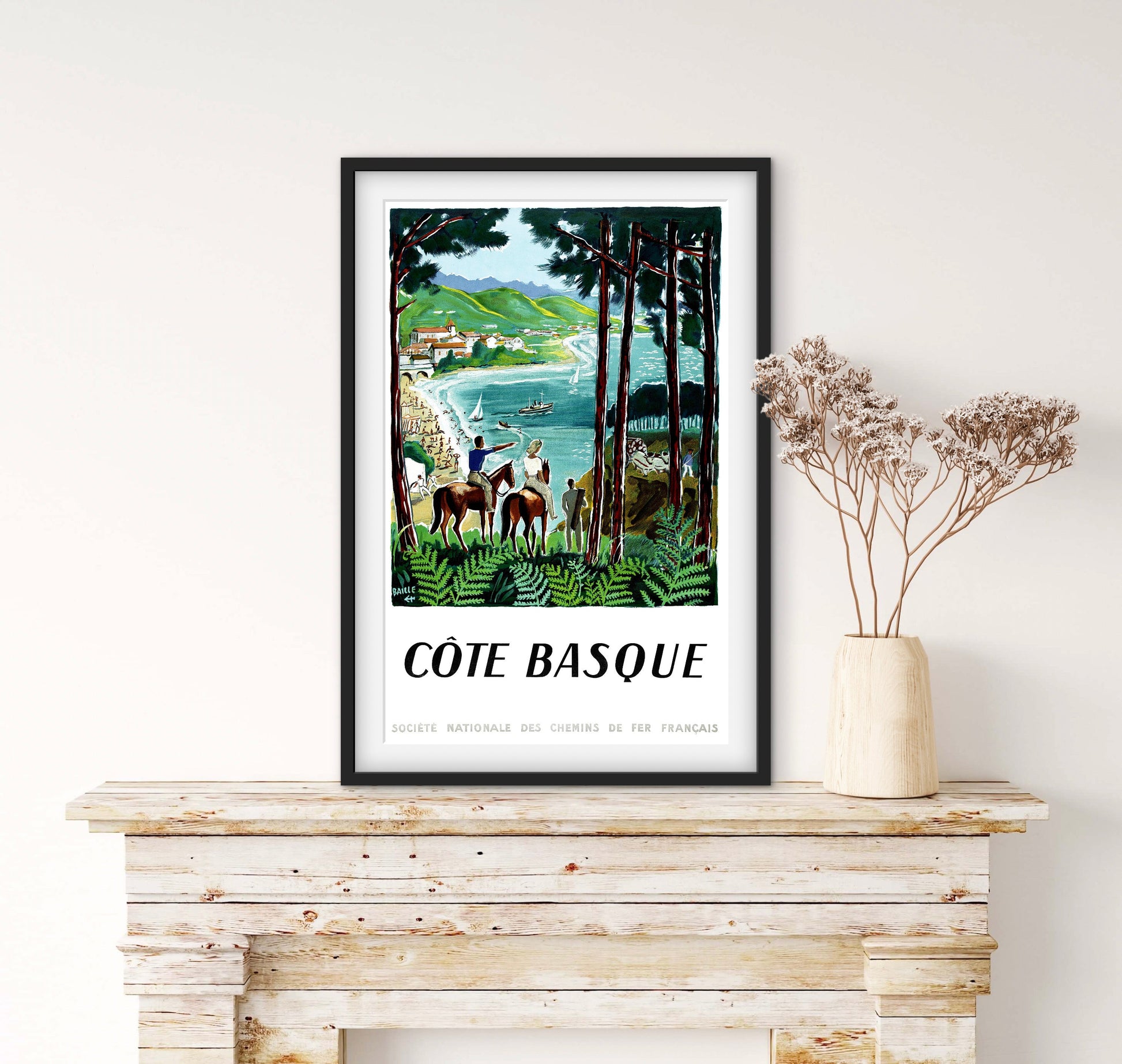 Affiche Côte Basque SNCF affichevintagefrance