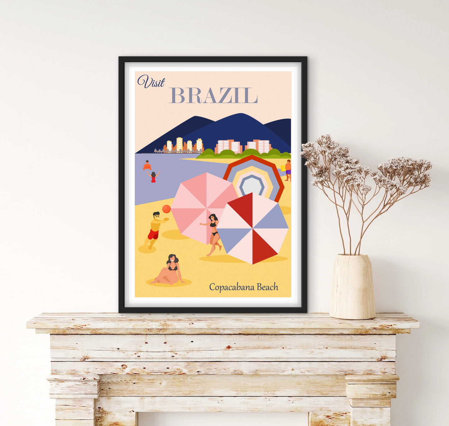 Affiche Brazil Copacabana affichevintagefrance