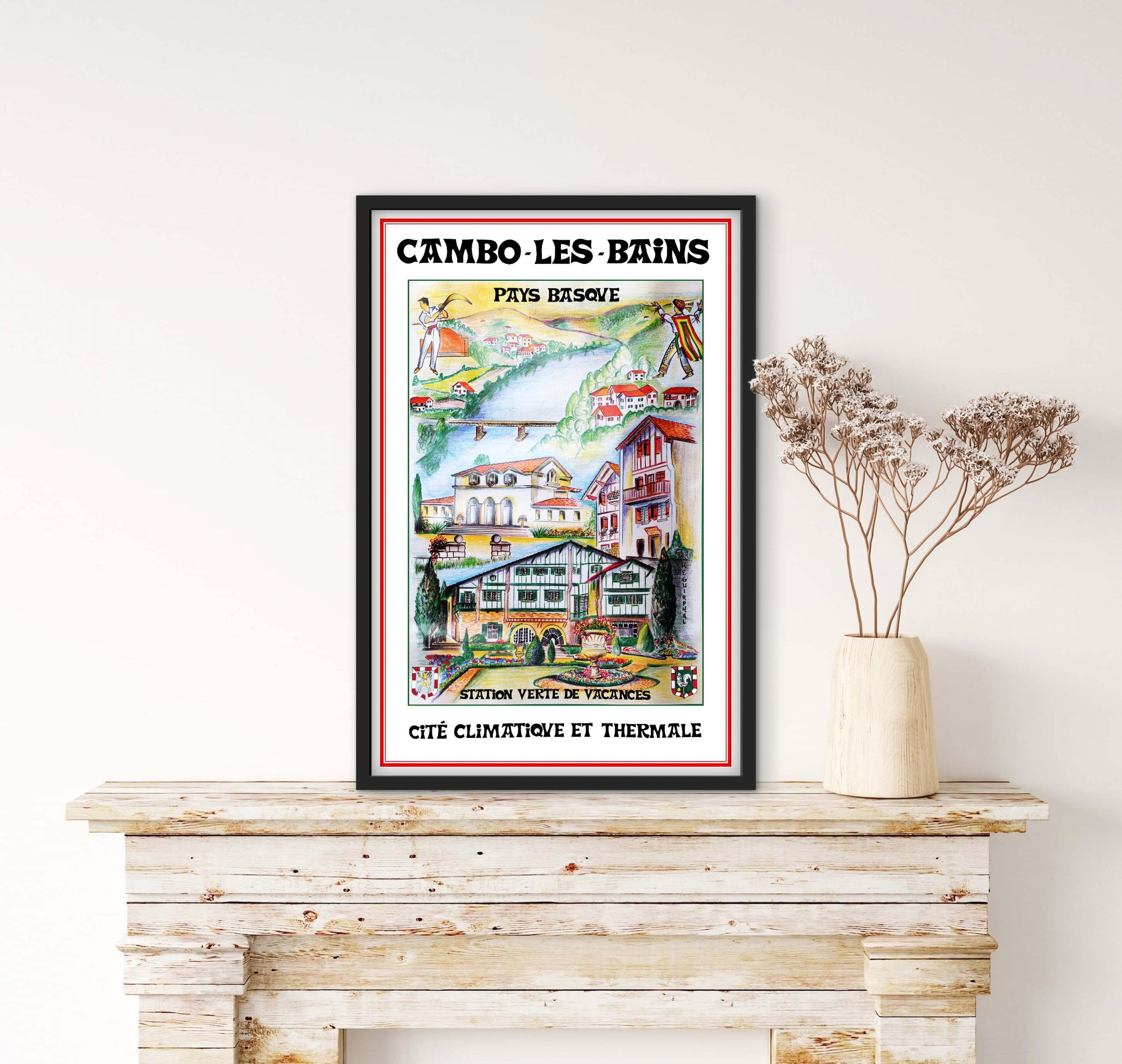 Affiche Cambo-les-Bains Pays Basque « cité climatique et thermale » affichevintagefrance