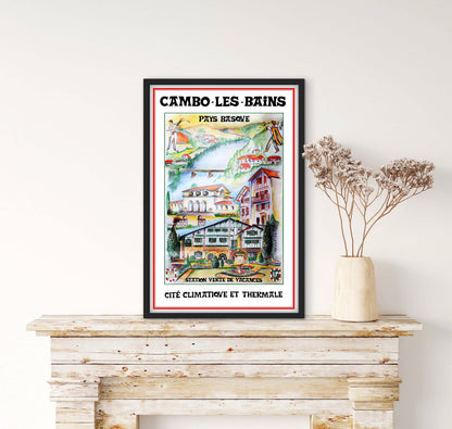 Affiche Cambo-les-Bains Pays Basque « cité climatique et thermale » affichevintagefrance