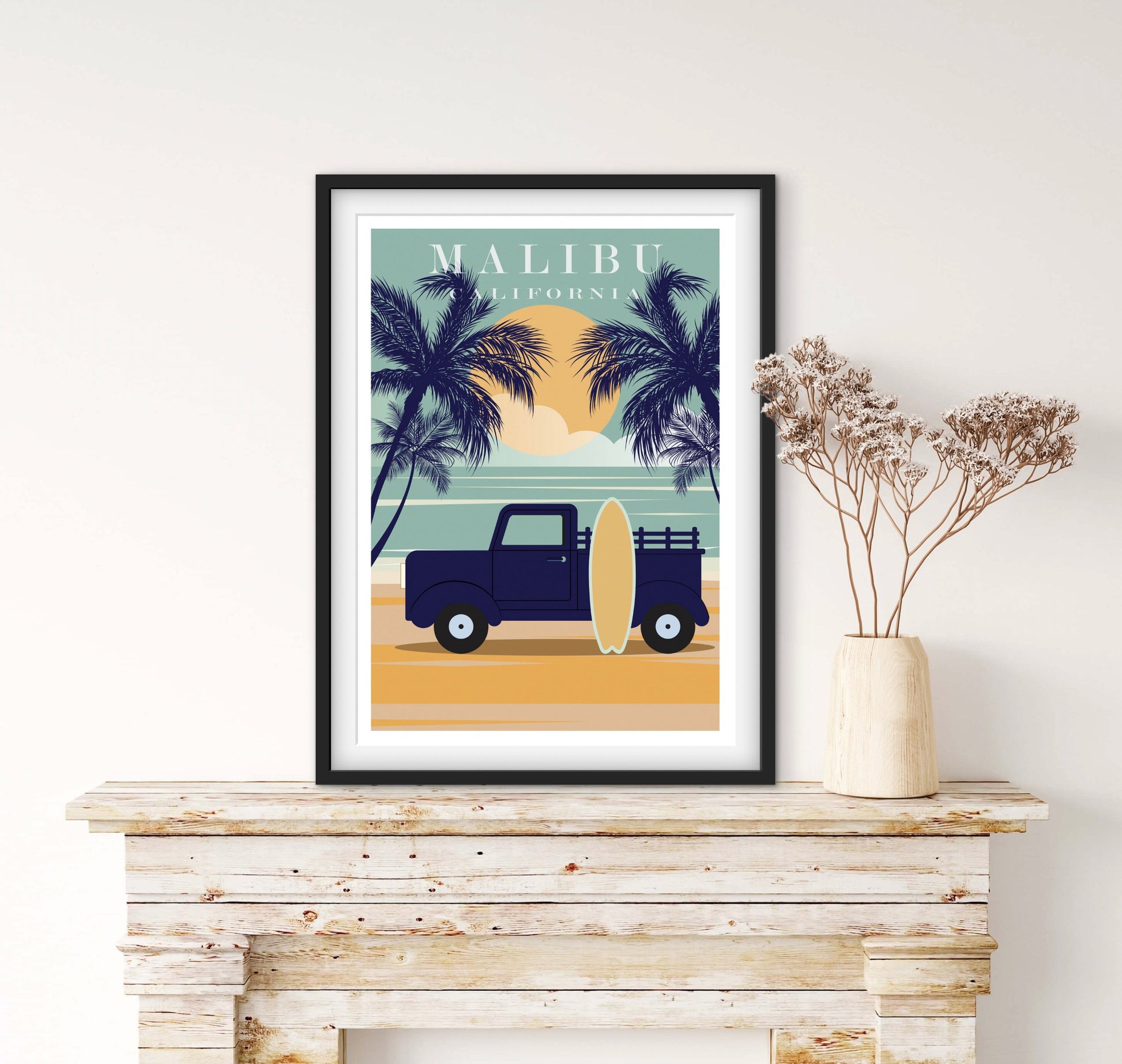 Affiche Malibu Californie affichevintagefrance