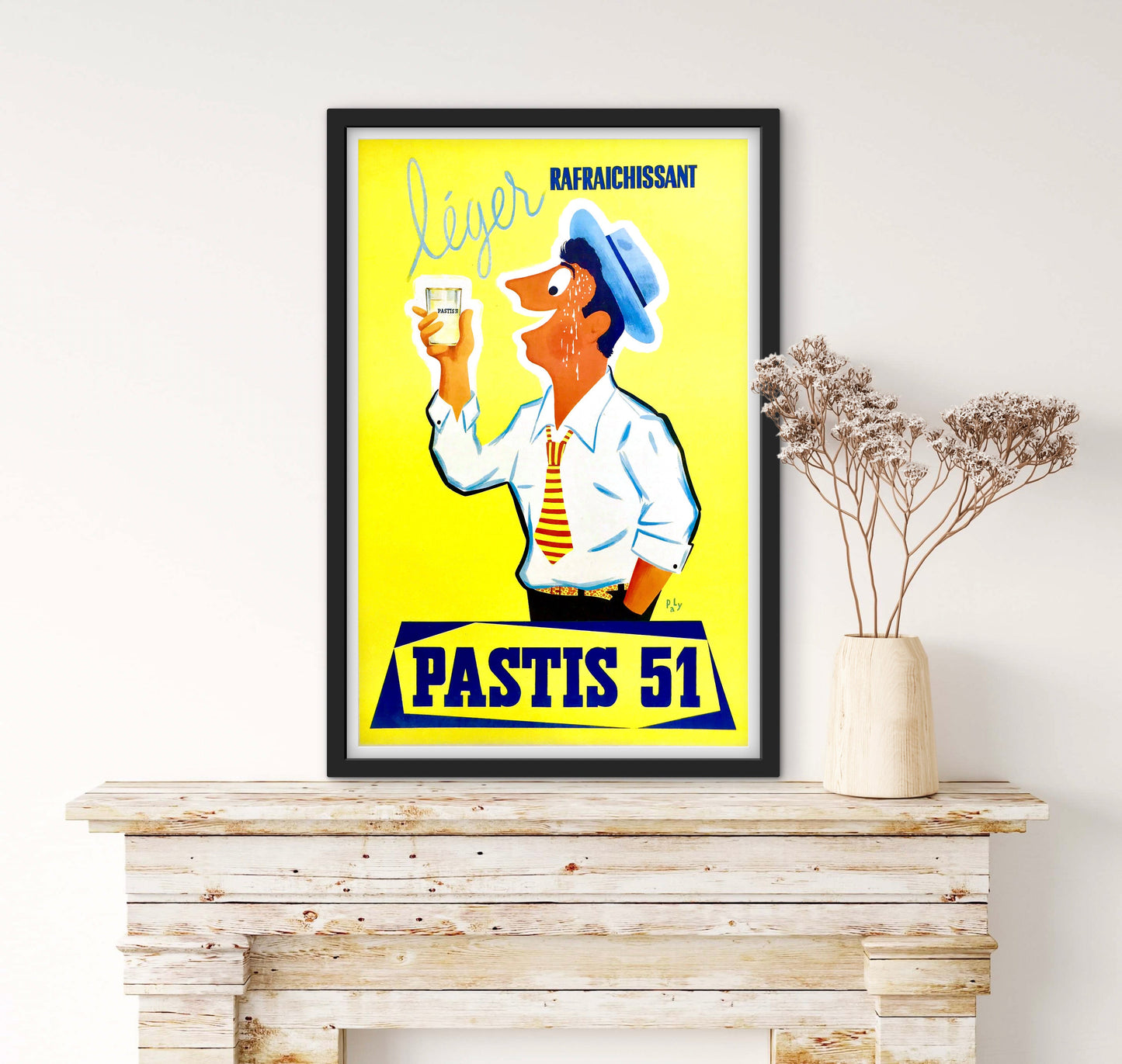 Affiche Pastis 51 léger rafraîchissement affichevintagefrance