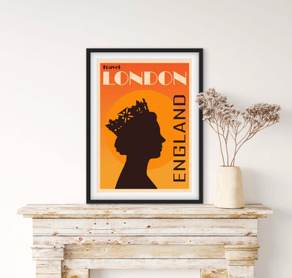 Affiche Londres « Travel London Angleterre » 🏴󠁧󠁢󠁥󠁮󠁧󠁿 affichevintagefrance