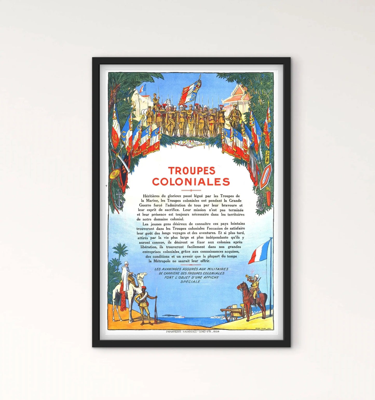 Affiche Engagez vous dans la troupes coloniales affichevintagefrance