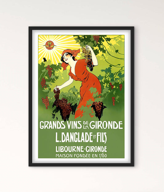Affiche grands vins Gironde