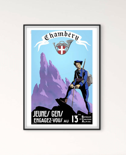 Affiche 13e Bataillon Chasseurs Alpins Chambéry