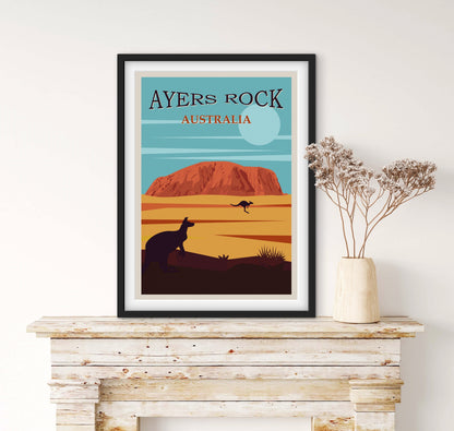 Affiche Australie Kangourou affichevintagefrance