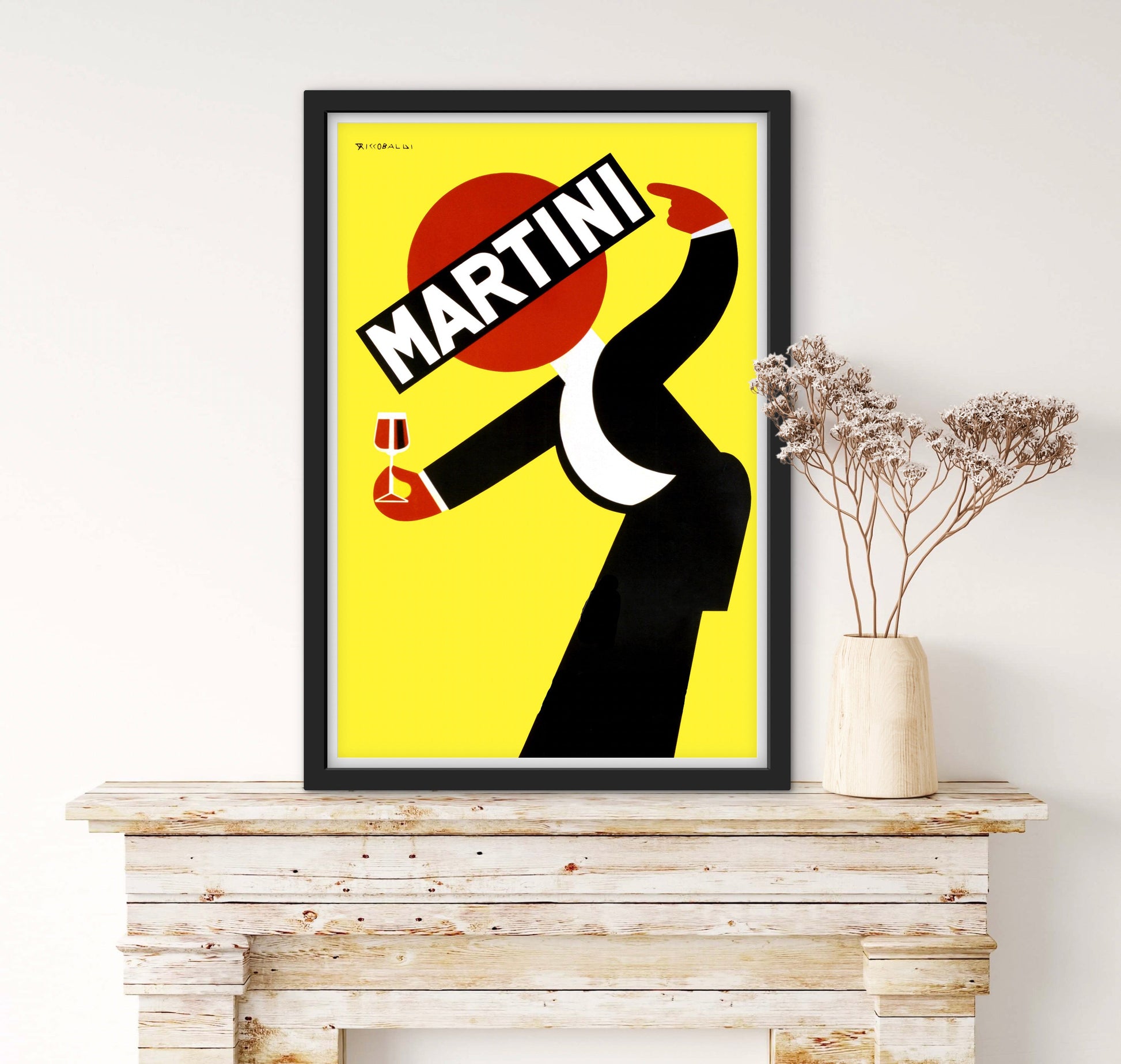 Affiche Martini apéritif affiche publicitaire minimaliste martini alcool affichevintagefrance