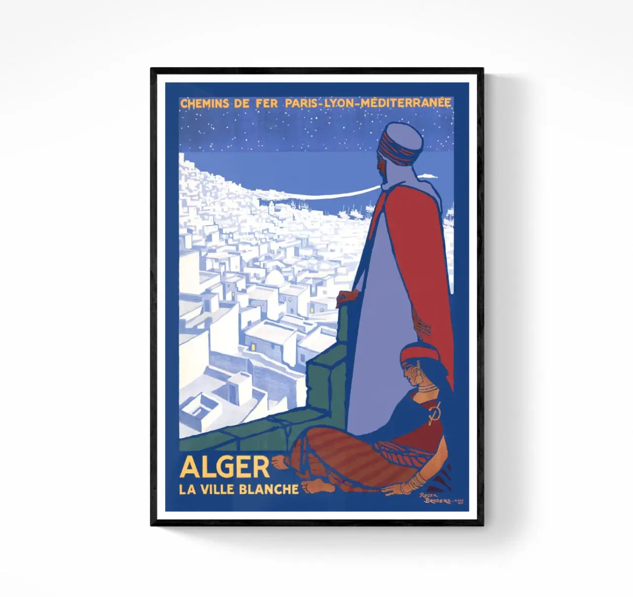 Affiche Alger Algérie ville blanche PLM affichevintagefrance