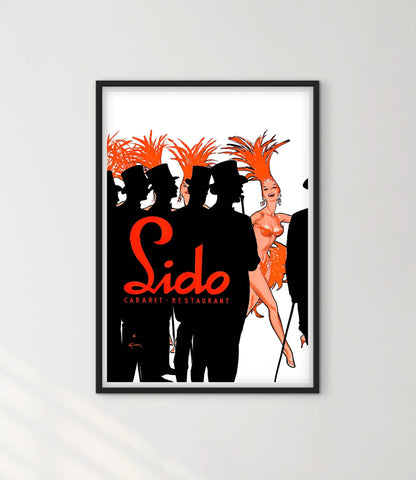 Affiche Lido Cabaret Restaurant théâtre spectacle Paris affichevintagefrance