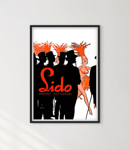 Affiche Lido Cabaret Restaurant théâtre spectacle Paris affichevintagefrance