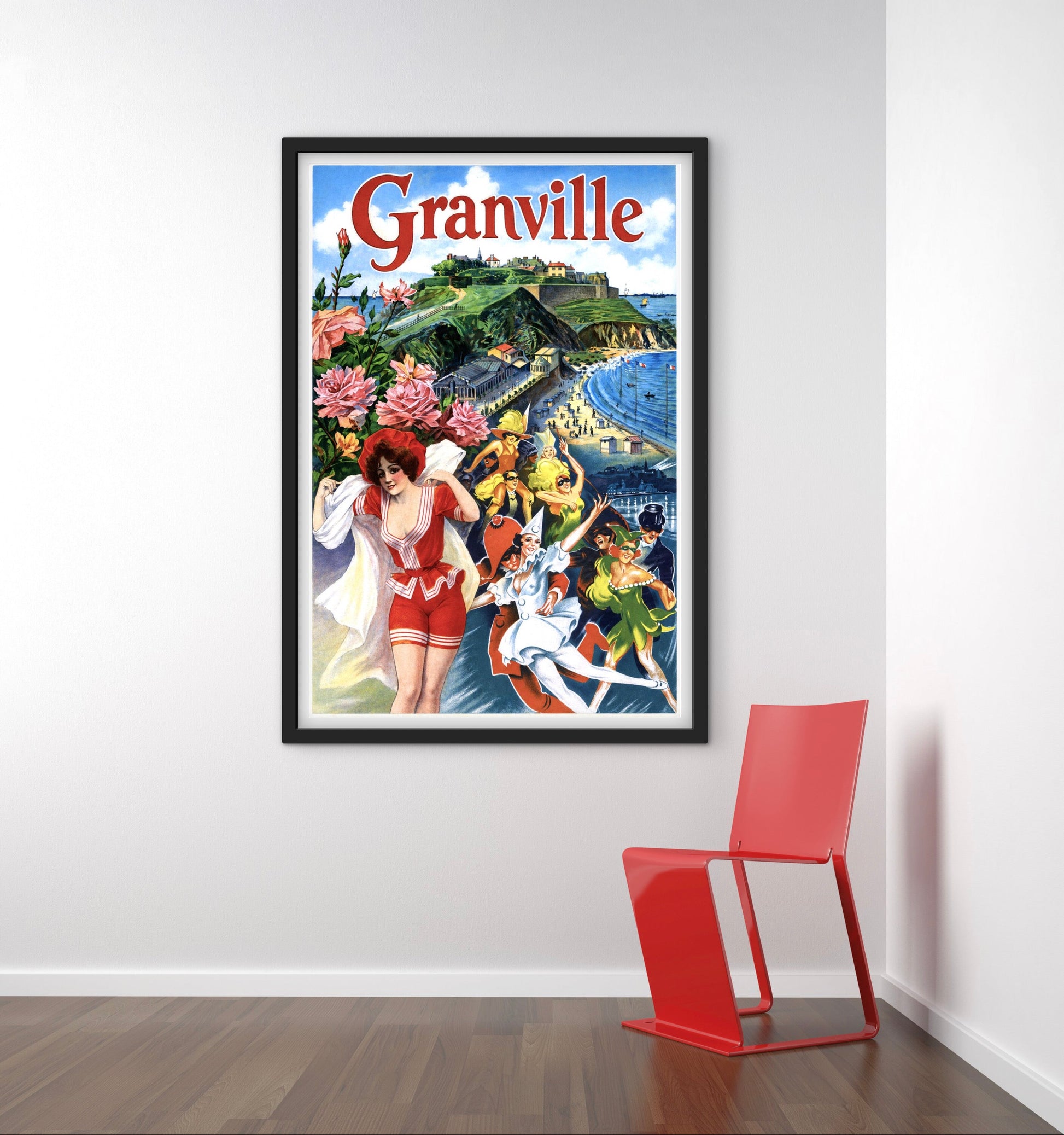 Affiche Vintage Granville Poster Rétro Bord de Mer Normandie affichevintagefrance