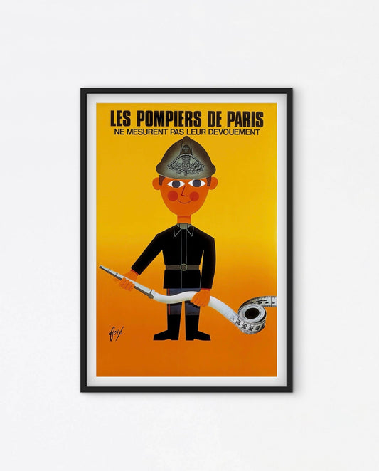 Affiche Pompiers de Paris affichevintagefrance