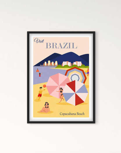 Affiche Brazil Copacabana affichevintagefrance