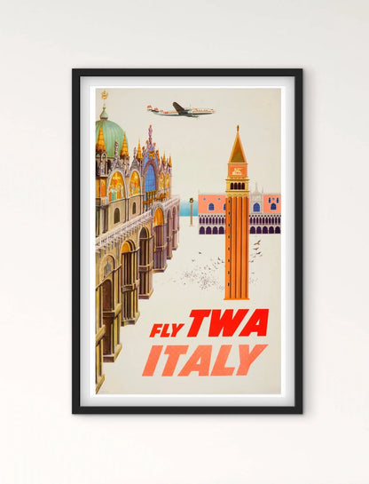 Affiche voyage Italie « Fly Italy » affichevintagefrance