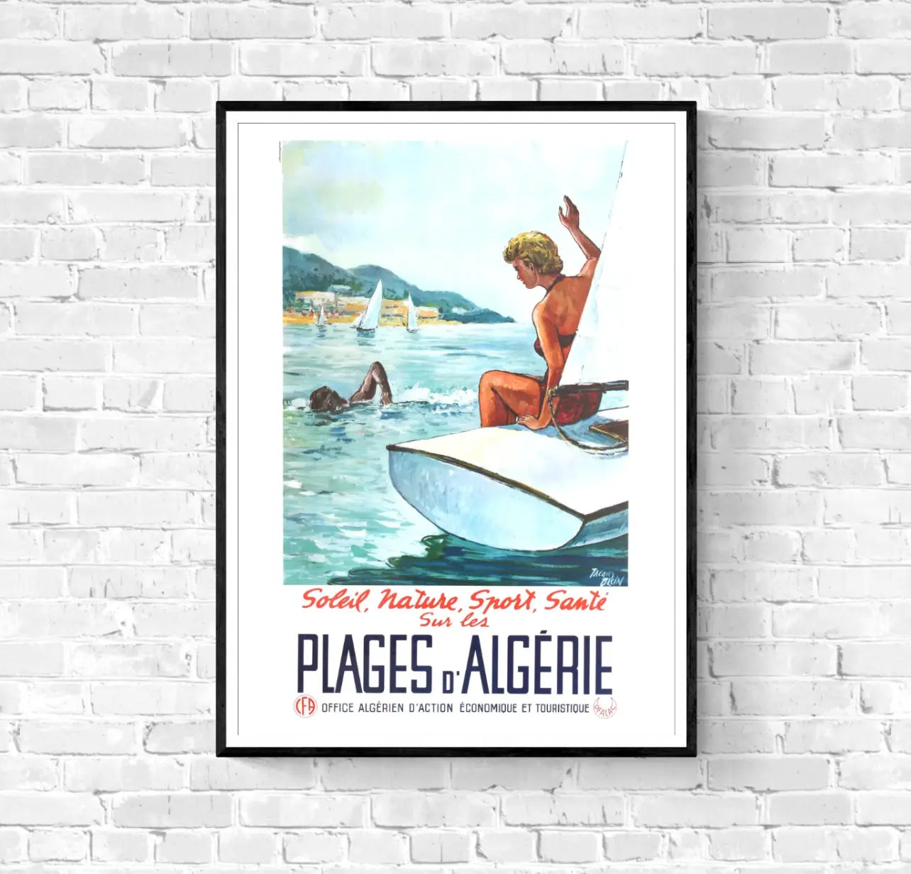 Affiche Plage d’Algérie affichevintagefrance