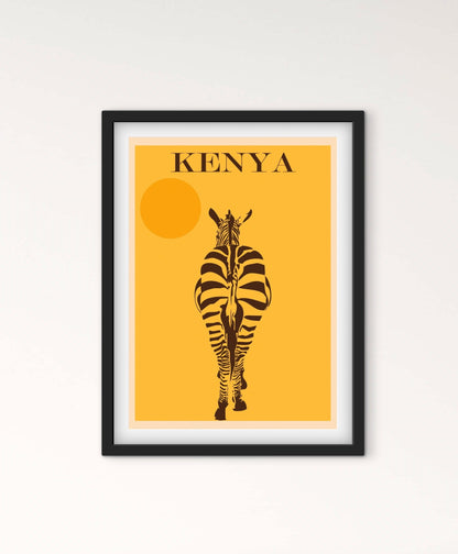 Affiche Kenya Afrique Zèbre affichevintagefrance