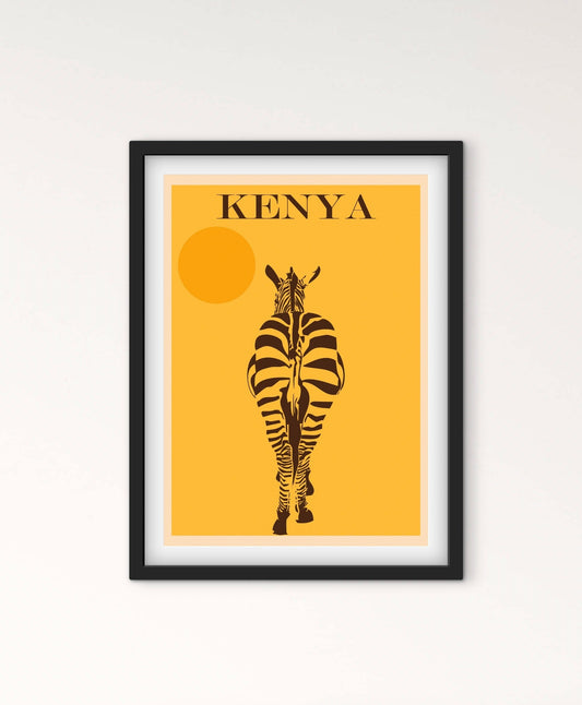 Affiche Kenya Afrique Zèbre affichevintagefrance