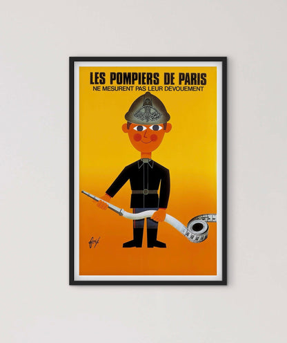 Affiche Pompiers de Paris affichevintagefrance