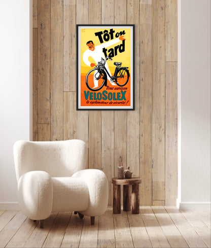 Affiche Vélo Solex « Tôt ou tard »