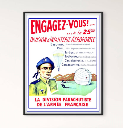 Affiche Armée militaire parachutiste 25 division d’infanterie