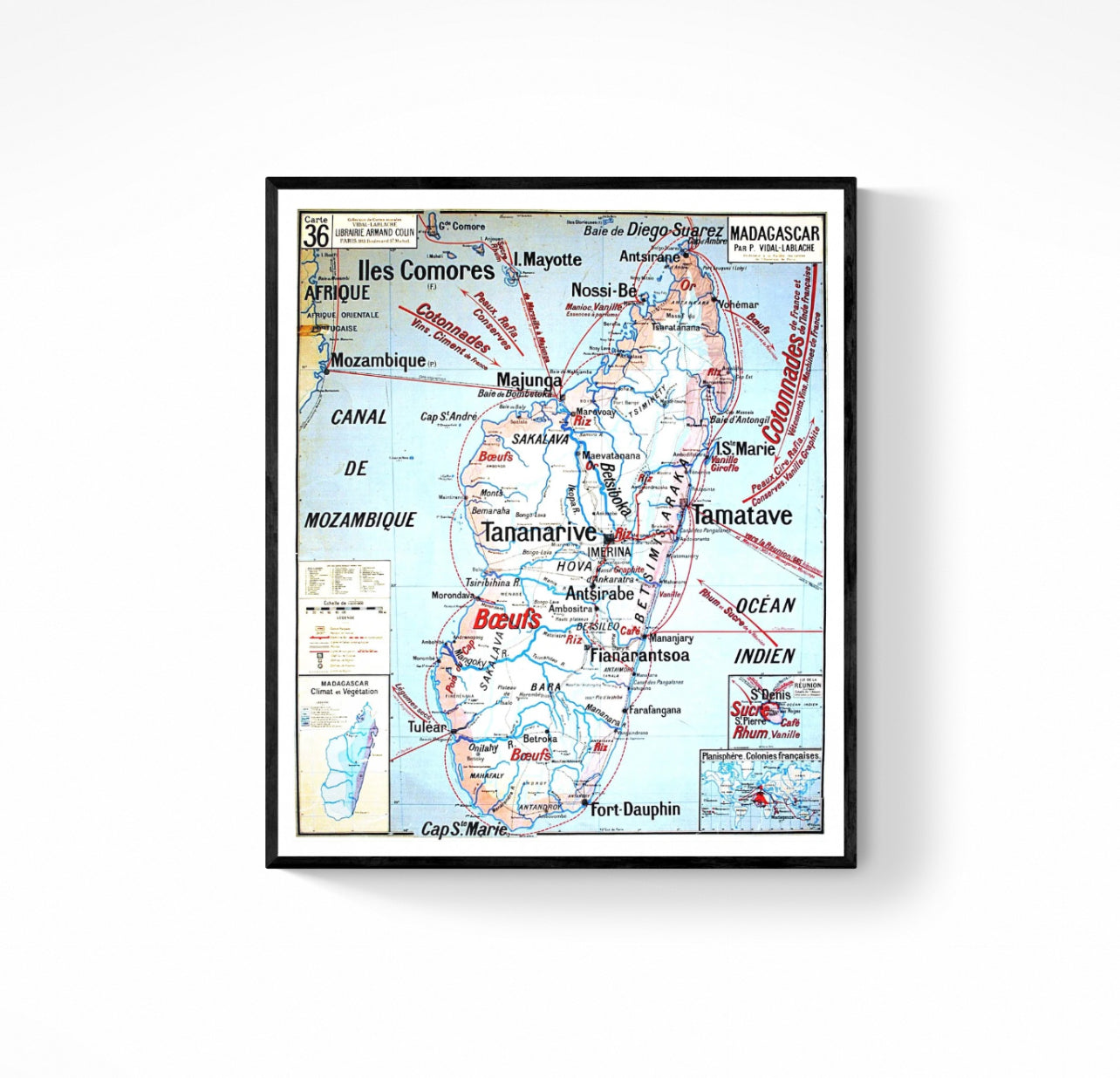 Affiche Carte Madagascar