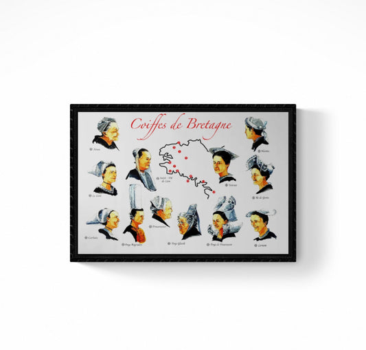 Affiche Coiffes de Bretagne