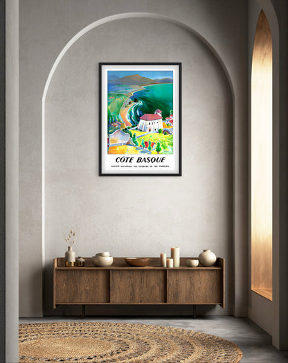 Affiche Côte Basque SNCF affichevintagefrance