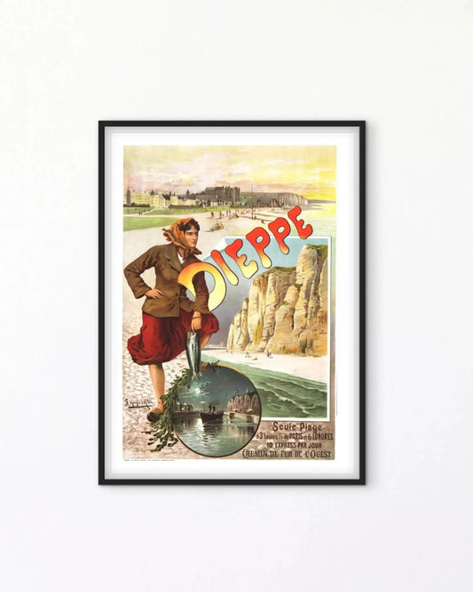 Affiche Vintage Dieppe Affiche Publicitaire Ancienne de Voyage affichevintagefrance
