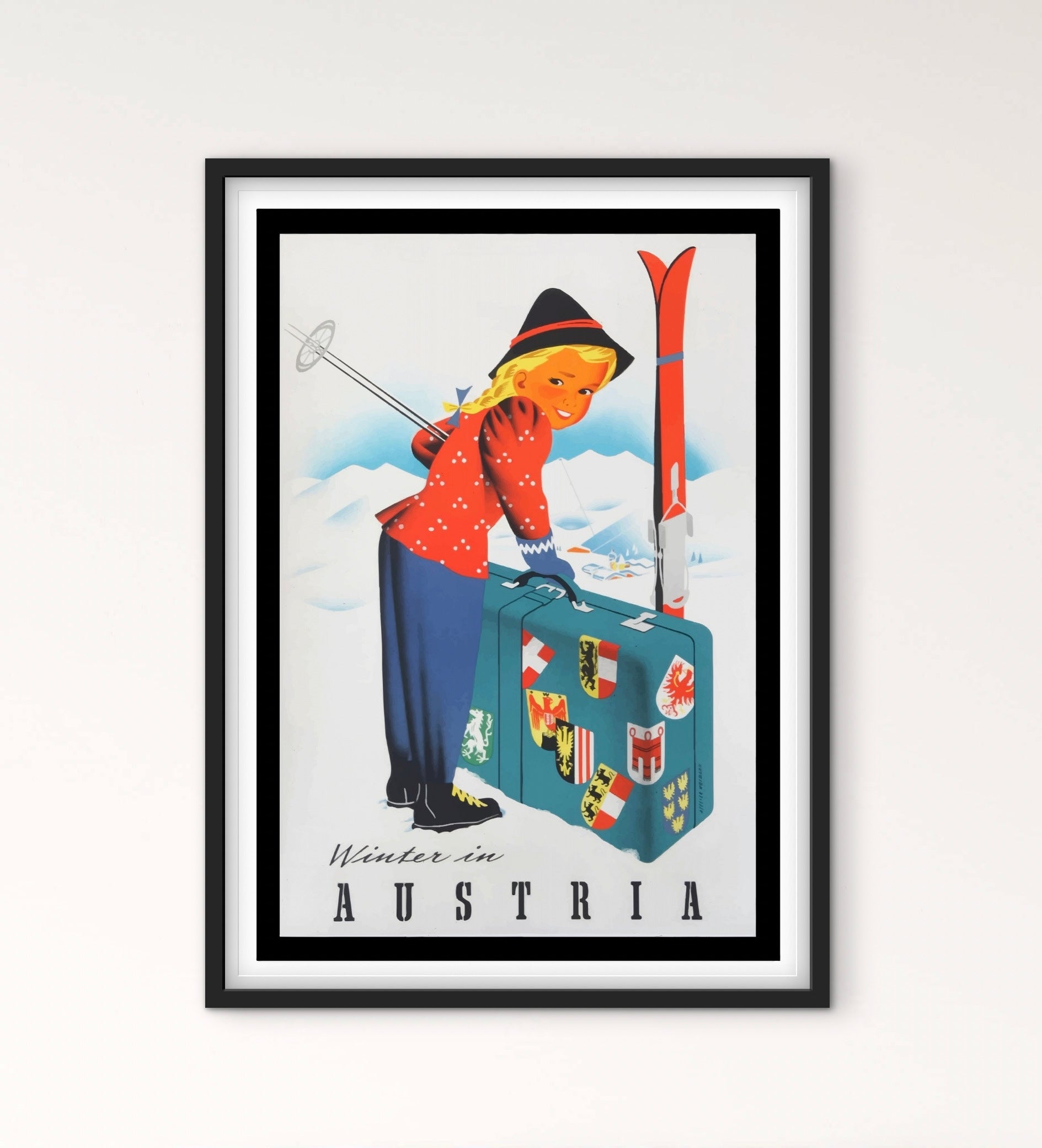 Affiche L’hiver en Autriche « Winter in Austria » ski affichevintagefrance