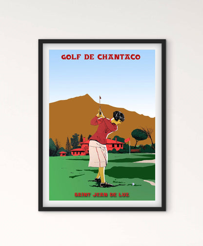 Affiche Golf de Chantaco Saint Jean De Luz affichevintagefrance