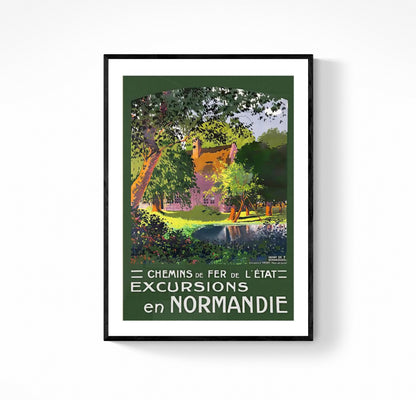 Affiche Normandie chemins de fer