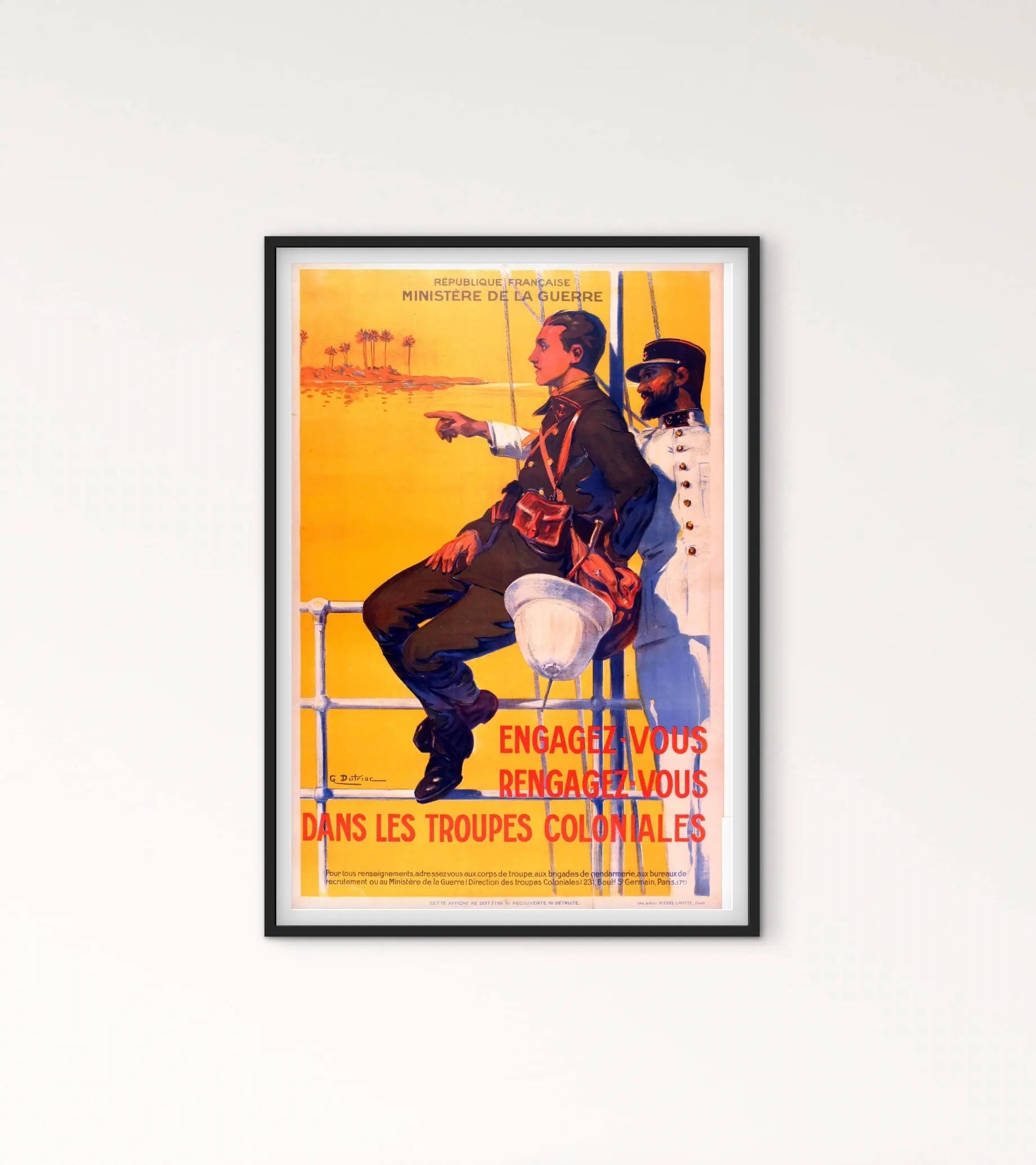 Affiche Engagez vous dans la troupes coloniales affichevintagefrance