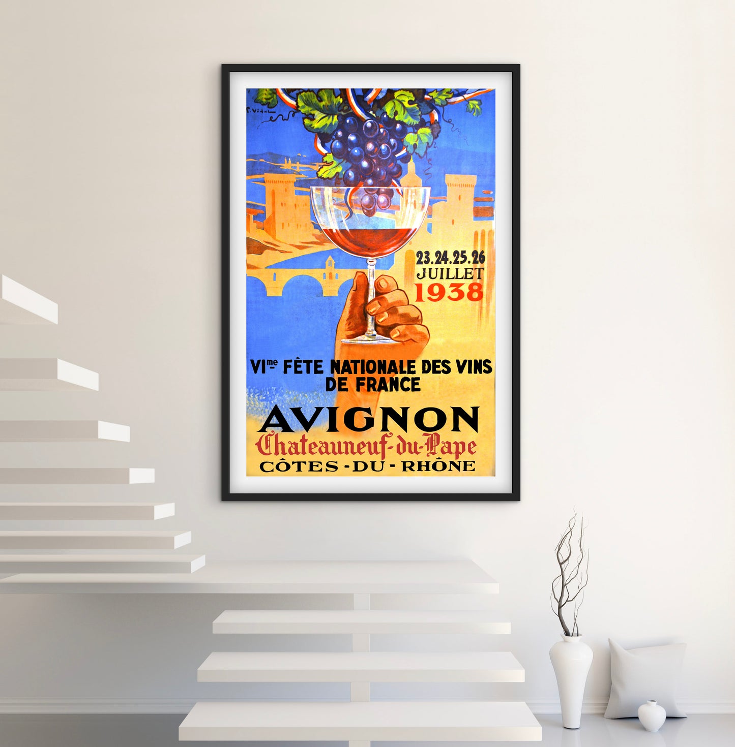 Affiche Vin Avignon côtes du Rhône