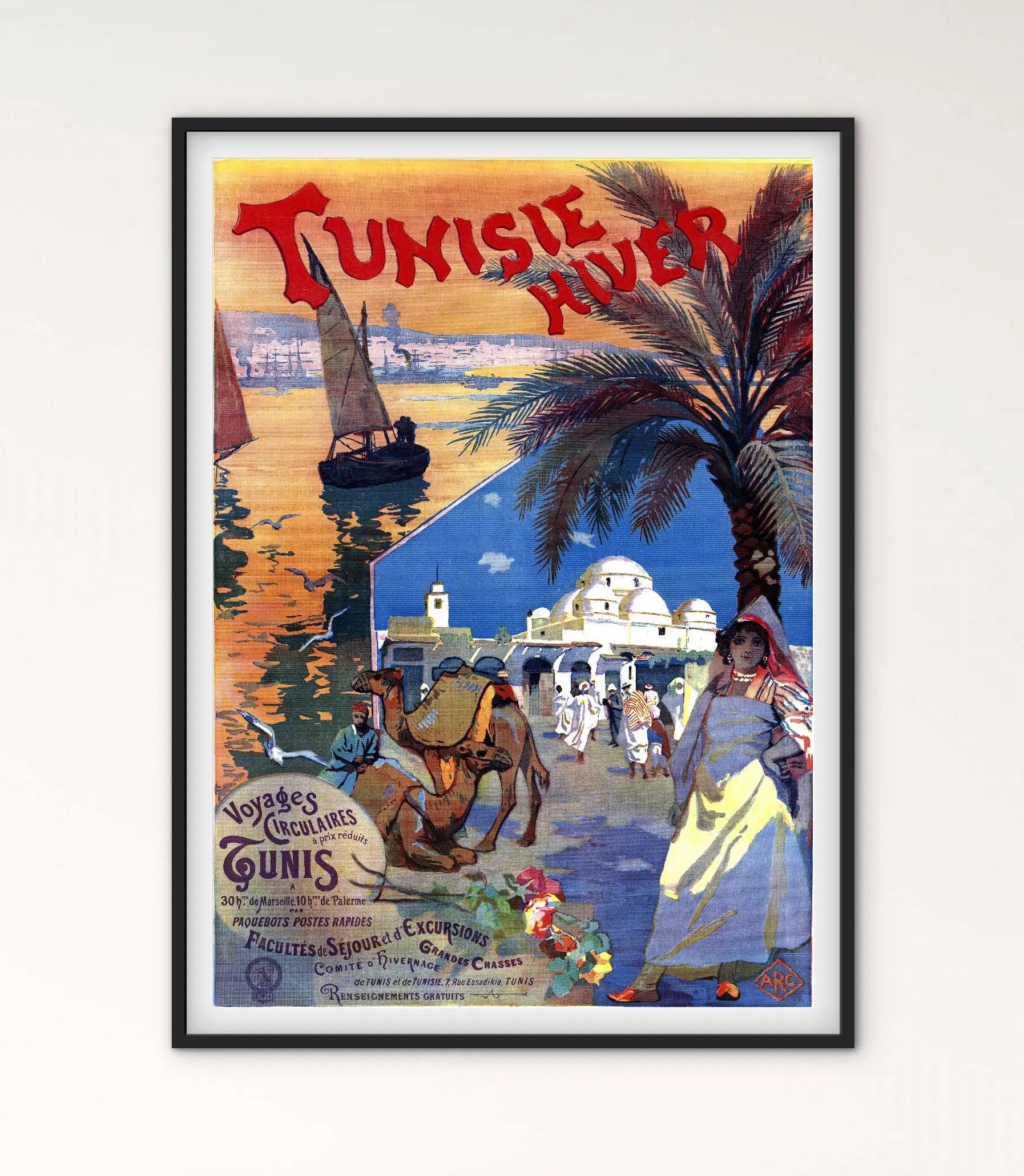 Affiche Tunisie l’hiver affichevintagefrance