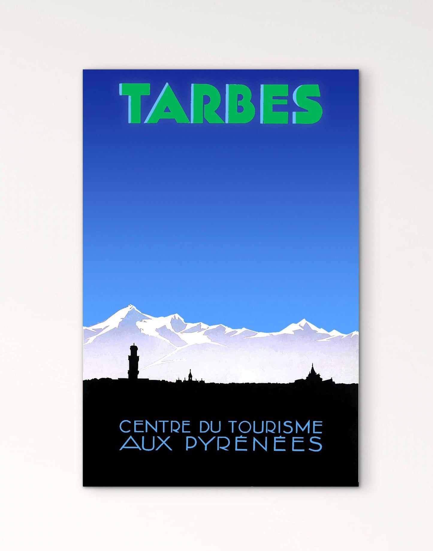 Affiche Tarbes centre du tourisme aux Pyrénées montagne affichevintagefrance