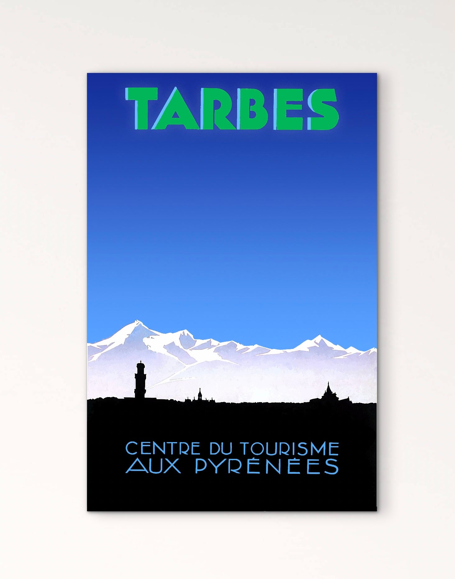 Affiche Tarbes centre du tourisme aux Pyrénées montagne affichevintagefrance
