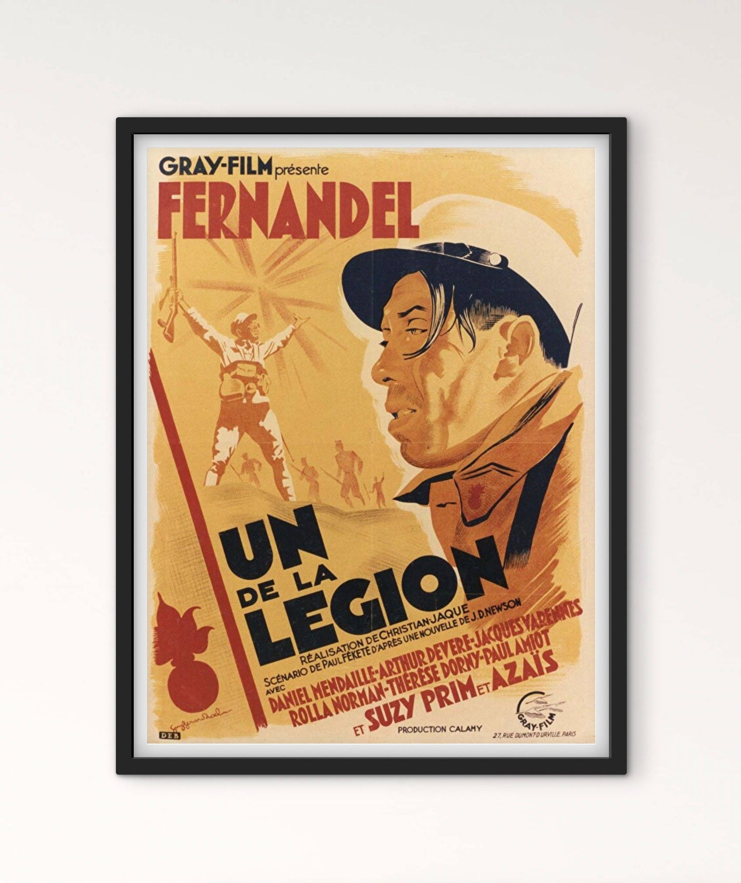 Affiche de cinéma film Un de la Légion Fernandel affichevintagefrance