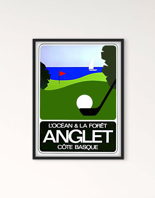 Affiche Anglet « l’océan & la forêt » côte basque affichevintagefrance