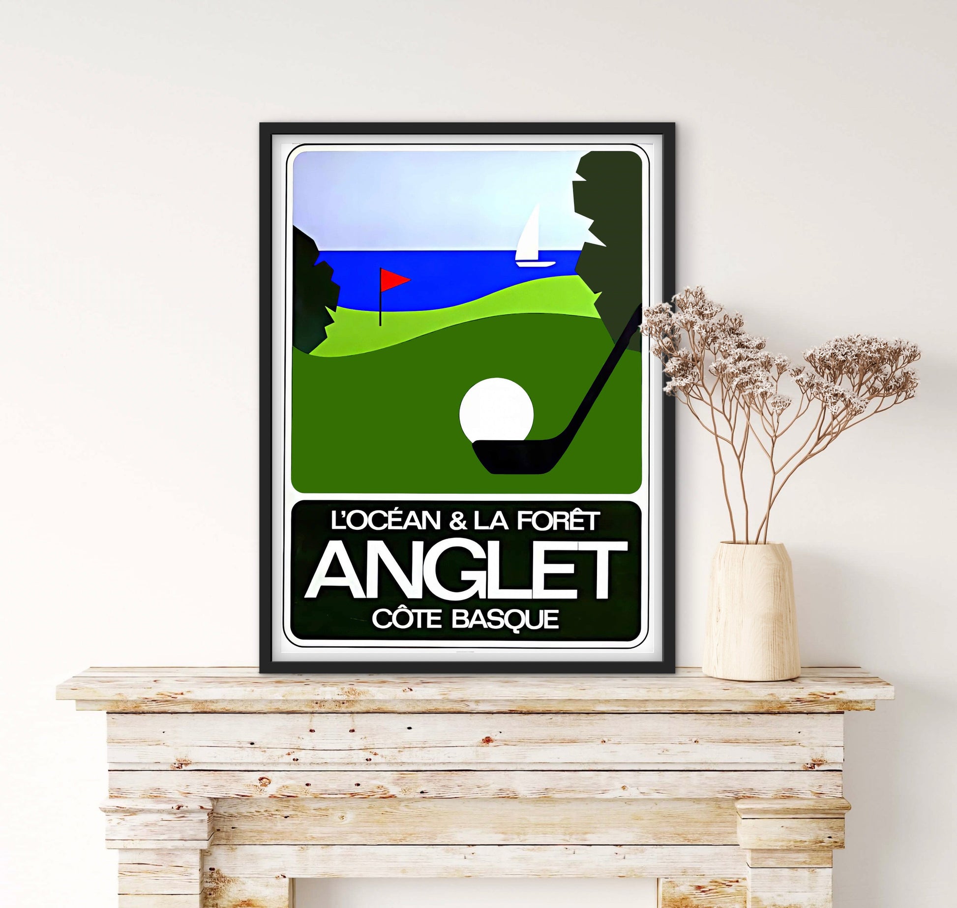Affiche Anglet « l’océan & la forêt » côte basque affichevintagefrance