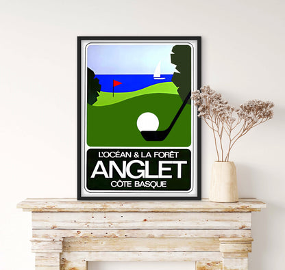 Affiche Anglet « l’océan & la forêt » côte basque affichevintagefrance