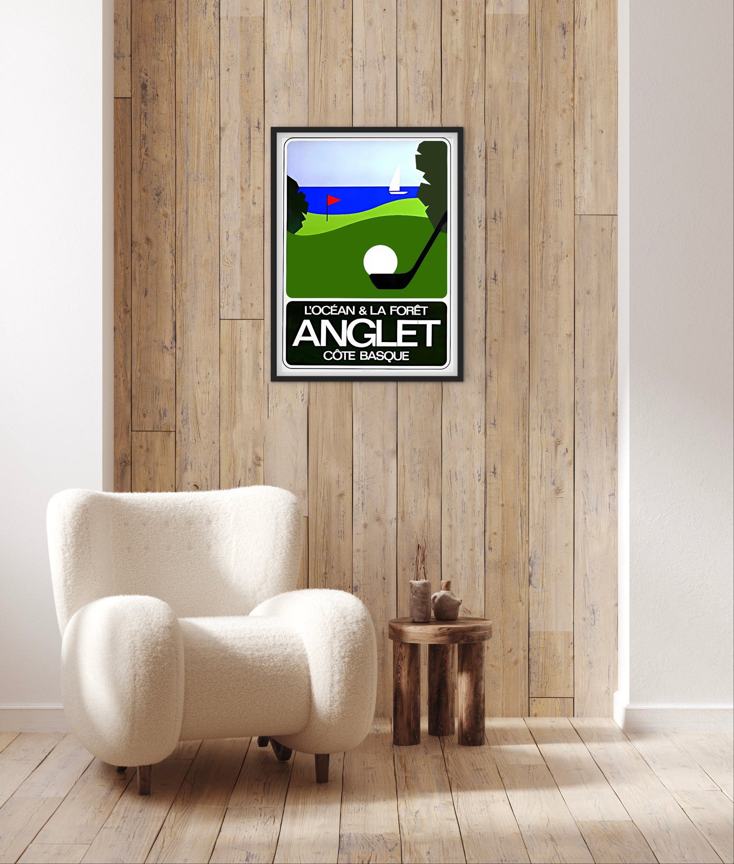 Affiche Anglet « l’océan & la forêt » côte basque affichevintagefrance