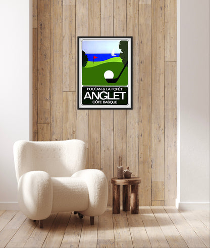 Affiche Anglet « l’océan & la forêt » côte basque affichevintagefrance