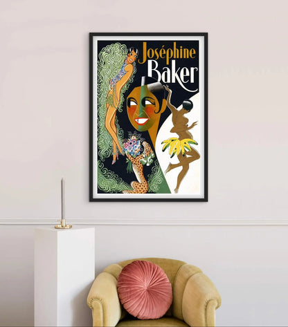Affiche Joséphine Baker chanteuse française affichevintagefrance