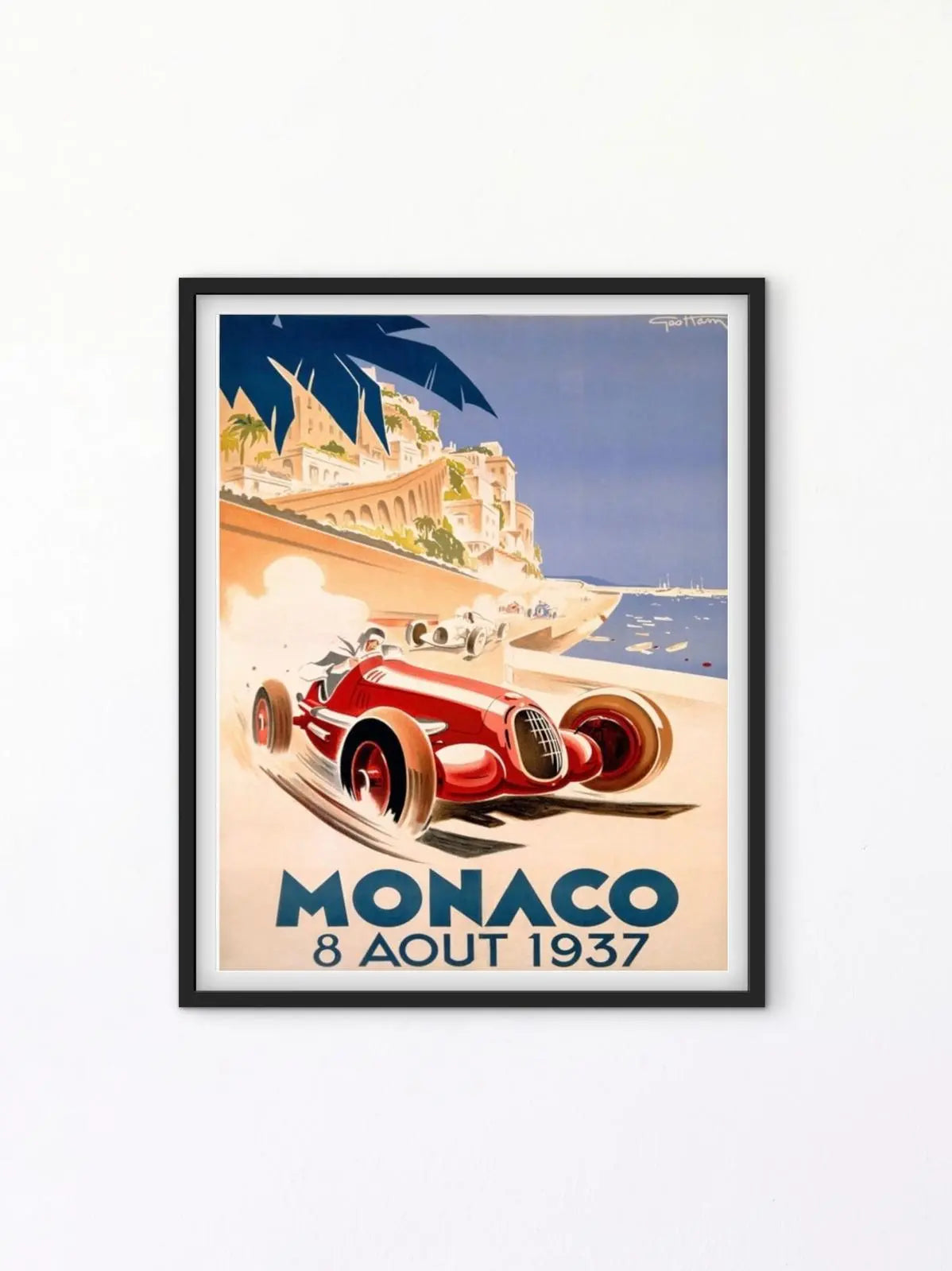 Affiche Monaco 1937 Grand Prix GP automobile formule 1 vintage affichevintagefrance