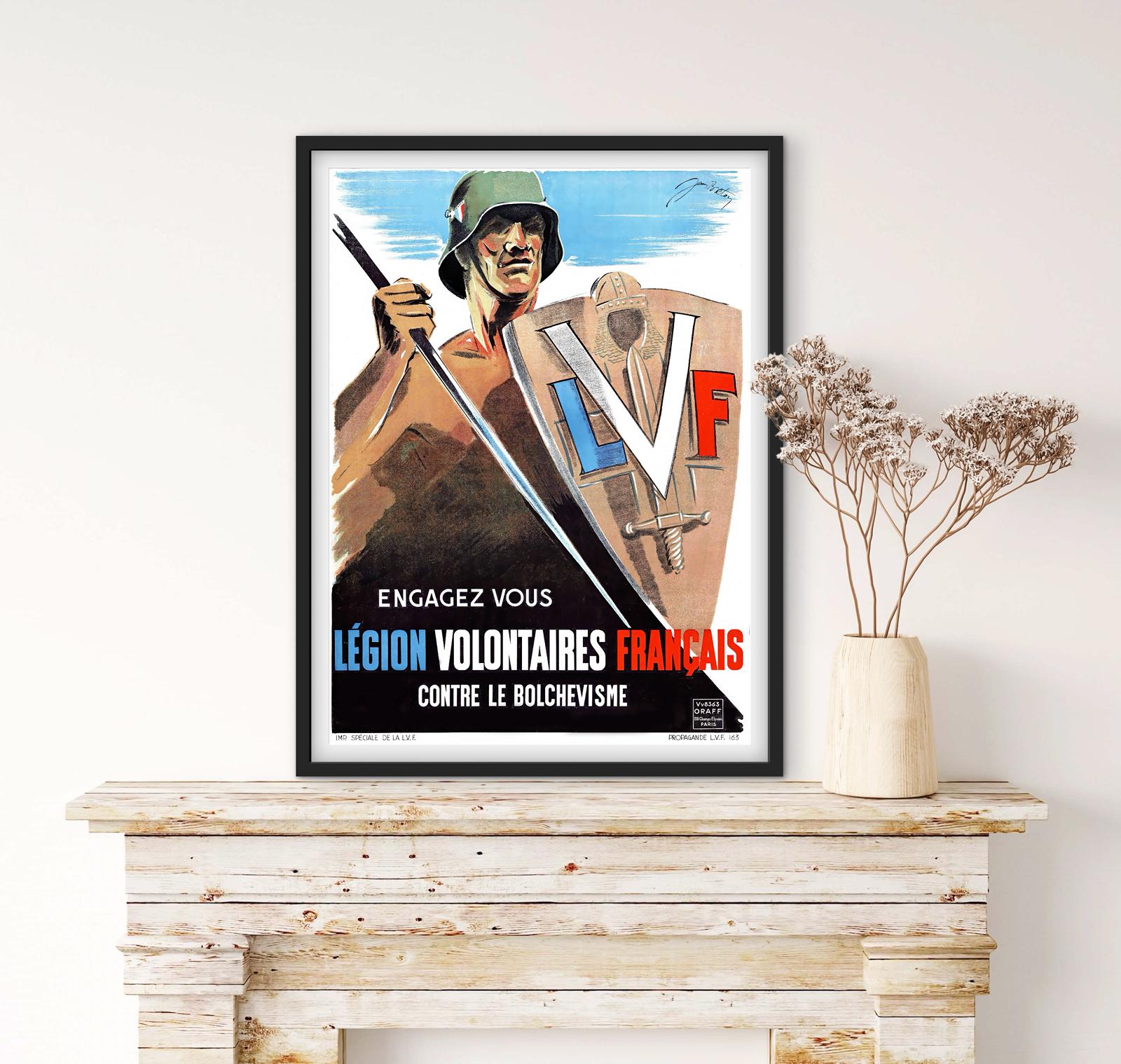 Affiche LVF Légion Volontaire Français bolchevisme affichevintagefrance