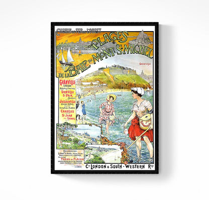 Affiche plage Mont Saint Michel Bretagne